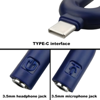 Adaptateur répartiteur de microphone et casque Type-C (conception en U, ABS et alliage d'aluminium) pour téléphones portables, ordinateurs, ordinateurs portables, haut-parleurs