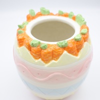 Ensemble de pots à nourriture en céramique faits à la main pour la cuisine, avec des motifs de conte de fées, de Pâques, de carottes, de lapins et d'œufs