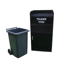 Lixeira de lixo, 50 60 100 120 240l externa preta decorativa reembolso lixeira de lixo de aço inoxidável lata de lixo reciclar pedal lixeira de resíduo