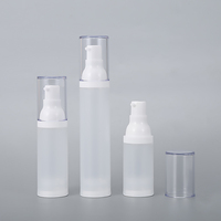 Flacons de lotion en plastique PP givrés de 15 ml, 30 ml, 50 ml, flacon pompe sans air pour sérum cosmétique