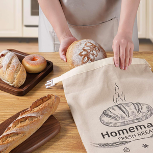Paquete de 2 Bolsas Reutilizables para Almacenamiento de Alimentos, Bolsas de Pan de Lino Orgánico con Cera de Abeja para Pan <span class=keywords><strong>Casero</strong></span>, Aptas para Congelador y Conservación de la Frescura - Product Image 2
