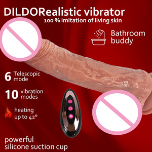 Consolador de 10 frecuencias, consolador de calefacción femenino, Control remoto inalámbrico, <span class=keywords><strong>6</strong></span> vibraciones telescópicas, consolador femenino, masturbación, juguete sexual divertido - Product Image 4