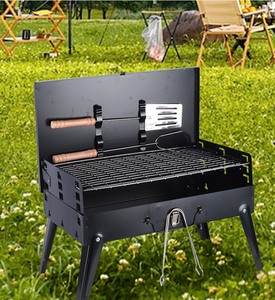 Parrilla Portátil <span class=keywords><strong>de</strong></span> Carbón <span class=keywords><strong>de</strong></span> Acero Inoxidable, Apta para Acampar, Hacer Picnic y Uso al Aire Libre con Pinza para Carbón - Product Image 1
