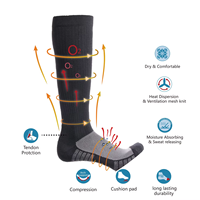 Chaussettes de sport pour hommes en coton jacquard respirant antidérapant - Compression rembourrée, hauteur genou, séchage rapide