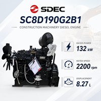 Motor Diésel SDEC Serie SC8D 190G2B1, 8.27L, 140kW, 6 Cilindros, Turboalimentado, 2200 RPM, para Maquinaria de Construcción y Grupos Electrógenos