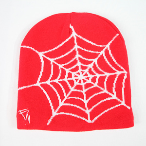 Tùy Chỉnh Thiết Kế Đồ Họa In Jacquard Dệt Dệt Kim Thời Trang Phố <span class=keywords><strong>Skull</strong></span> Mũ Skully Hat Y2K Satin Lót Beanie - Product Image 3