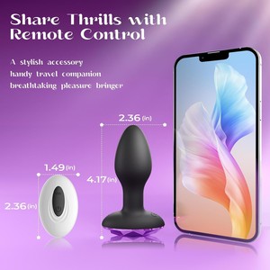 Factory Hot Sale <b>Remote</b> <b>Control</b> Anal Plug Prostate Massager Men Women Wireless Rotating <b>Vibrating</b> Diamond Model - Product Image 1