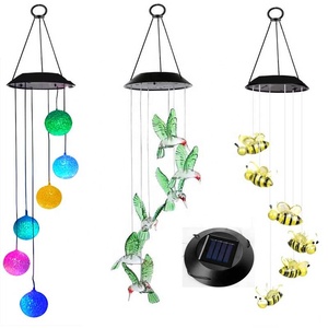 Carillon éolien LED extérieur étanche IP65 de haute qualité en forme d'oiseau, à changement de couleur, 6 LED, pour maison et jardin - Product Image 1