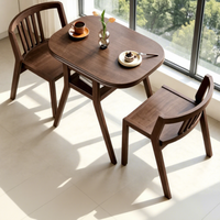 Table et chaises de salle à manger en bois massif pour usage domestique, table de salle à manger de petite taille, table et chaises de balcon pouvant être rangées comme une table