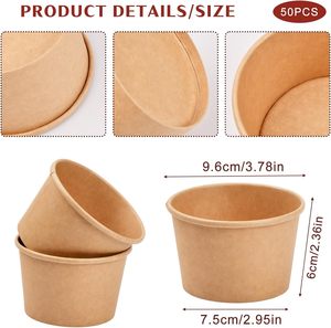240ml/8oz Eco-Friendly Food Grade Disposable Paper Plates & Bowls for Pizza Snack Salad Takeaway <b>Containers</b> Food Packaging - Product Image 2