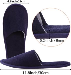 Geyoga 24 Pares de Pantuflas Desechables con Punta Cerrada, Deportivas, a Cuadros, Resistentes a las Manchas, para Huéspedes, 2 Tallas, Parte Superior de Algodón, Suela de PVC, para Hotel - Product Image 2