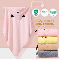 Bademantel aus Coral-Fleece, Superabsorbierend, Schnelltrocknend, für Neugeborene und Kinder, Direktvertrieb, CPC REACH OEKO-TEX OEM ODM Großhandel