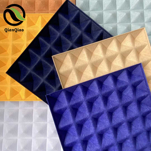 Panneaux acoustiques pyramidaux 3D <span class=keywords><strong>QQ</strong></span> en feutre PET, dalles murales insonorisantes, panneaux insonorisants en forme de coin pour studio, plus de 40 couleurs disponibles - Product Image 3