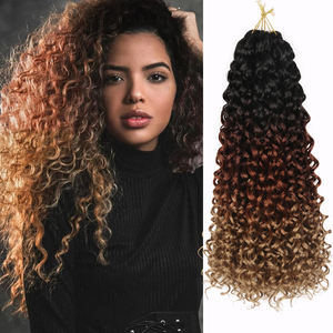 AliLeader all'ingrosso 10-24 "sintetico onda profonda trecce Crochet Ombre spiaggia riccioli intrecciare capelli uncinetto capelli - Product Image 1
