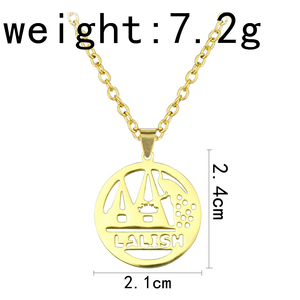 Yezidi <span class=keywords><strong>Lalish</strong></span> Pendentif Colliers En Acier Inoxydable Or/Argent Couleur Hommes Femmes Le Plus Saint Temple des Yézidis Bijoux Cadeau - Product Image 4