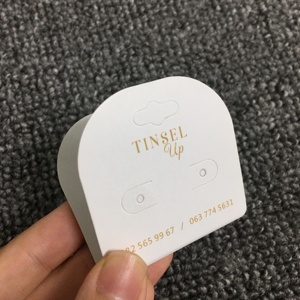 Biểu Tượng Tùy Chỉnh In Ấn Nổi Lá Vàng Giấy Bông Tai Thẻ Vòng Cổ Giấy Hiển Thị Đồ Trang Sức Thẻ - Product Image 4