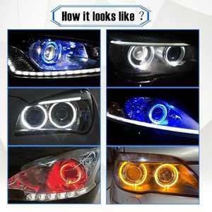 Feux avant de moto Starlight Led, yeux de démon, lumières de jour colorées DRL 12v, mini projecteur, lentille de moto - Product Image 6