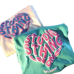 180g Cotton Oem Manufacturer High Quality 100% Cotton Custom Logo Oversized Tshirt 3d Puff Print T Shirt Puff Print t Shirt