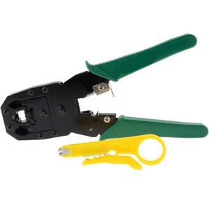 Pince à sertir pour connecteurs RJ45, RJ12, RJ11 avec dénudeur de fils - Product Image 1
