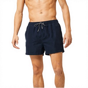 Shorts de sport pour hommes en toile, taille mi-haute, couleur unie, avec cordon de serrage, séchage rapide, respirants, pour fitness et gym - Product Image 2