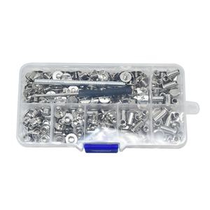 Kit de tornillos: Juego de postes roscados personalizados, remaches de cabeza plana, tornillos, tornillos Chicago, tornillos macho y hembra para correas, cuero y encuadernación de libros. - Product Image 5