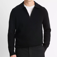 Polo à boutons personnalisé au design classique Pull en cachemire avec fermeture éclair pour hommes