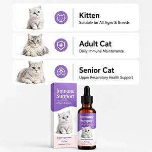 Supporto Immunitario Liquido per Gattini OEM a Basso MOQ con L-Lisina, Beta-Glucano, Colostro e Zinco per la Salute Respiratoria e il Potenziamento della Vitalità - Product Image 6
