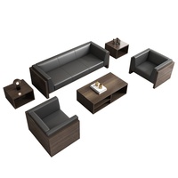 Ensemble de canapés de bureau exécutif moderne en bois avec mousse élastique haute densité personnalisable pour usage commercial