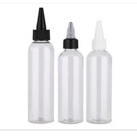 Bouteilles en plastique PET à presser pour condiments et colle, personnalisables, avec impression sérigraphiée, bouchon pointu blanc/noir – Vente chaude