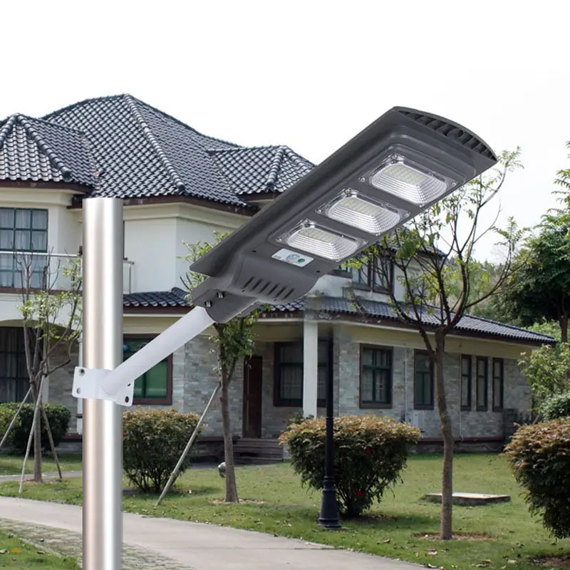 Lampu led bertenaga biaya IP65 paling populer sensor radar luar ruangan jalan taman halaman Jalan semua dalam satu lampu jalan surya