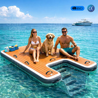 Rampe aquatique gonflable Drop Stitch Dog-dock pour bateau, rampe pour chien pour l'eau, plateforme flottante gonflable pour piscine