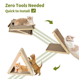 Penjualan Laris Grosir Papan Garukan Kucing Lipat Segitiga Enam Sisi Dapat Digunakan dari Karton Bergelombang. - Product Image 4