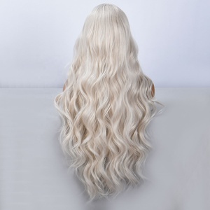 Yeni Ong beyaz altın kıvırcık saç sentetik dantel peruk 13x3 vücut dalga tarzı 150% yoğunluk açık kahverengi dantel çok rol yapma SM9224M - Product Image 3