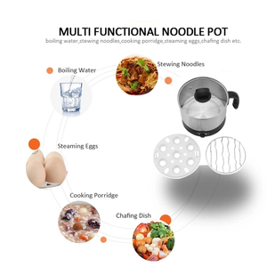 Casserole électrique multifonction 1,2 L, cuiseur à nouilles portable, acier inoxydable, chauffage rapide, sûr, facile à nettoyer, ustensiles de cuisine - Product Image 6