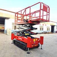 CE ISO Onaylı Her Türlü Araziye Uygun Paletli Makaslı Platform 8m 10m 14m 300kg 500kg Kendinden Tahrikli Havadan Çalışma Platformu Satılık