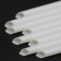 Pailles boba jetables biodégradables écologiques en fibre de bambou PLA en plastique épais, réutilisables et emballées individuellement