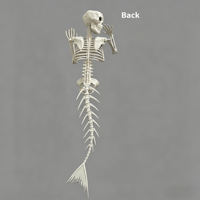 Squelette de sirène de 70 cm, modèle de queue de poisson, décoration d'Halloween, décoration gothique pour la maison, thème côtier