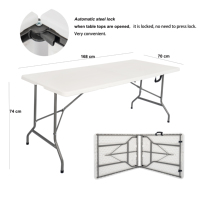 Vente en gros Table pliante de jardin de 6 pieds Tables pliantes en plastique de jardin extérieur pour événement