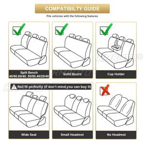 Ensemble de housses de siège auto en cuir, 1/5 pièces, avec coussin en lin, universel, compatible avec la plupart des berlines, SUV et petits camions - Product Image 5