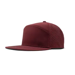 New Arriving Quick-drying Blank Custom 5 Panel Structured Hats White Snapback Fitted Sport Waterproof Perforated Hole Cap Hat