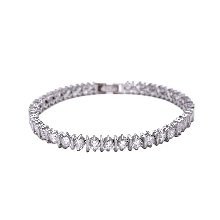 Циркон Модные женские ювелирные изделия Cz браслет 925 стерлингового серебра бриллиант Теннисный браслет