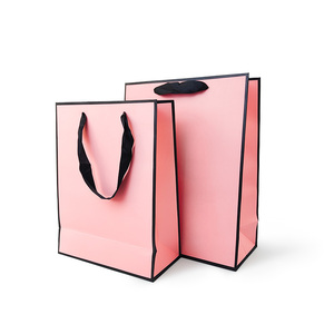 Borsa <span class=keywords><strong>di</strong></span> Lusso Personalizzata in Carta con Logo Oro Rosa e Nastro, Stampa a Caldo, per Abbigliamento, Scarpe e Regali - Product Image 5