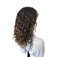 Perruque Lace 360 Frontale en Cheveux Humains Naturels, Balayage Mèches, Double Tirage, Nœuds Pré-Décolorés, Couleur Personnalisable, Bonnet en Dentelle HD 5*5