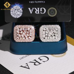 เครื่องประดับสุดหรูสไตล์ยอดนิยมแหวนฮิปฮอปติดเพชรโมอิส925เงินสเตอลิงหลากสีโมอิสซาไนท์ประดับเพชรแบบไร้ที่ติ - Product Image 3