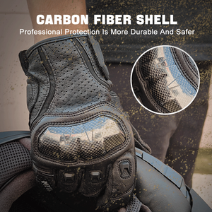Guanti da Moto in Pelle e Fibra di Carbonio Personalizzati, Compatibili con Touchscreen, Antiscivolo, Traspiranti, per Sport all'Aperto, Universali per Tutte le Stagioni - Product Image 6