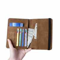 Porta Pasaportes de Cuero PU con Logotipo Personalizado, Ranuras para Tarjetas SIM, Banda Elástica, Cartera de Viaje con Múltiples Ranuras para Tarjetas y Bolsillo para Efectivo, para Hombres y Mujeres