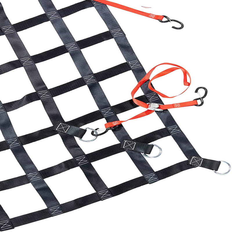 Сверхпрочная сетка для груза, нагрузка, упаковка, поперечный ремень, грузовая сетка для кровати, сетка для груза, сетка для груза с 6 зажимами, затягивающиеся ремни