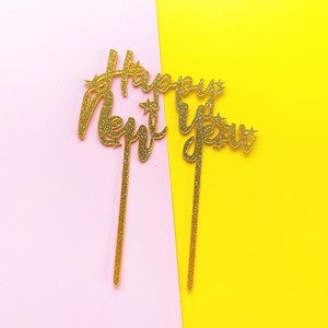 Honey And Sweetness Acrylic Happy New Year Cake Toppers For Party Decorations Spring Festival Cake Plugin - Product Image 4