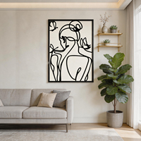 Vente en gros d'art mural abstrait moderne, portrait de femme en ligne, impression sur toile, art mural minimaliste avec papillon pour la décoration de la maison