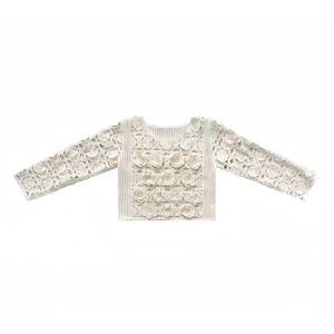 Maglione Pullover da donna Casual traspirante in stile 3D traspirante con maglietta a maniche lunghe in <span class=keywords><strong>pizzo</strong></span> solubile in acqua - Product Image 1
